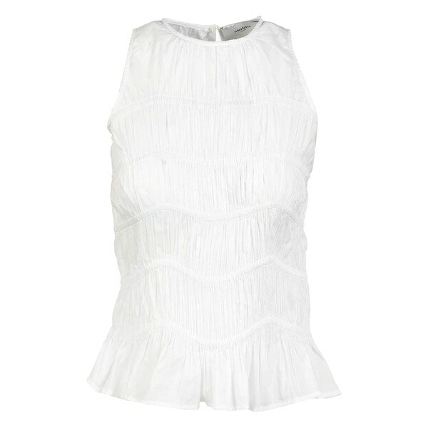 マーレット レディース カットソー トップス Josette ruffled tank top White