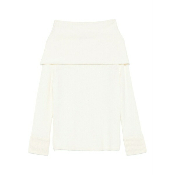 グランサッソ レディース 編み物\u0026プルオーバー アウター Off-shoulder sweater White