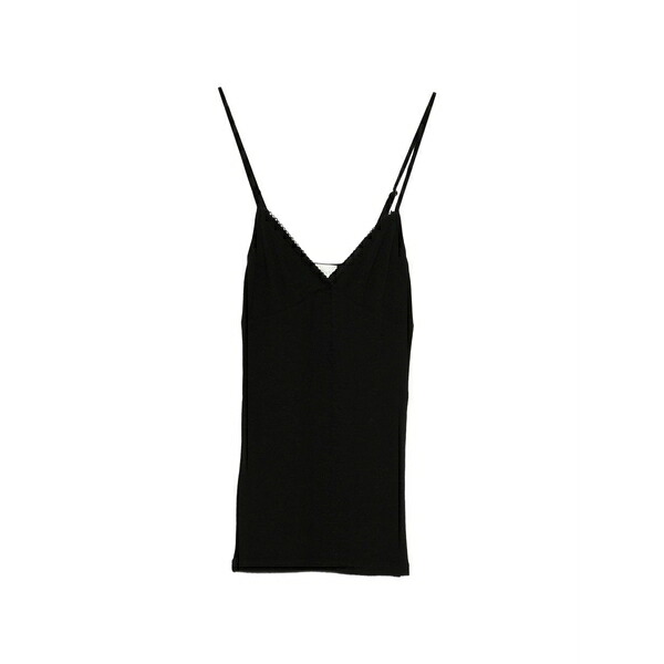 フォルテ フォルテ レディース カットソー トップス Scalloped-trim top Black
