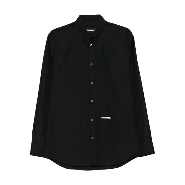 ディースクエアード メンズ ティーシャツ トップス Logo-detail cotton shirt Black