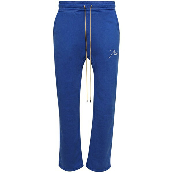 ルード メンズ 心地好いズボン下 ボトムス Fleece drawstring track pants  Blue