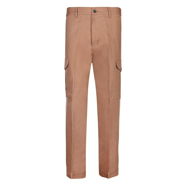 野球クラブ はたご屋 ザ 昼まえ メンズ 心地好いズボン下 ボトムス Cargo-pocket stripe trousers Brown