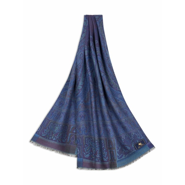 エトロ メンズ えり巻き・袈裟・えり巻き 付属物 Paisley jacquard scarf Blue