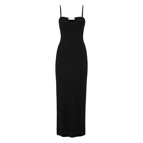 フィリップ飾り気のない レディース 衣裳 トップス Logo-lettering MIDI dress Black