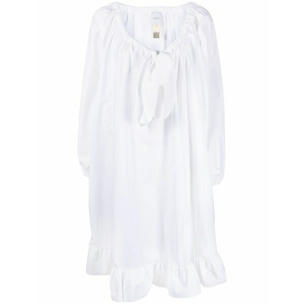 ジャンパトゥ レディース 衣裳 トップス Tie-neck peplum dress White