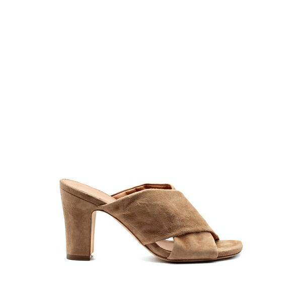 ジュリーディー レディース サンダル シューズ Criss-cross suede sandals Brown