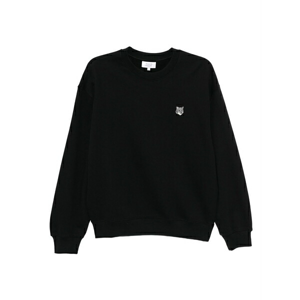 棲み家 稲荷 メンズ パーカー・スウェットシャツ アウター Fox-head embroidered sweatshirt Black