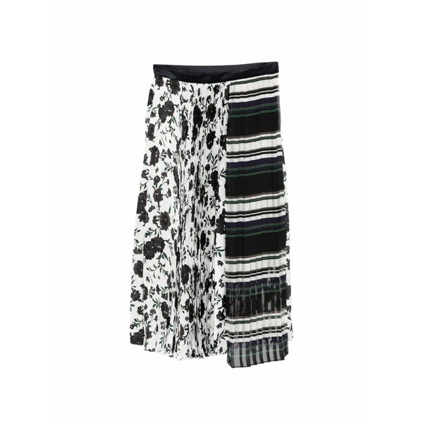 サカイ レディース スコート ボトムス Mix-print pleated MIDI skirt Blue