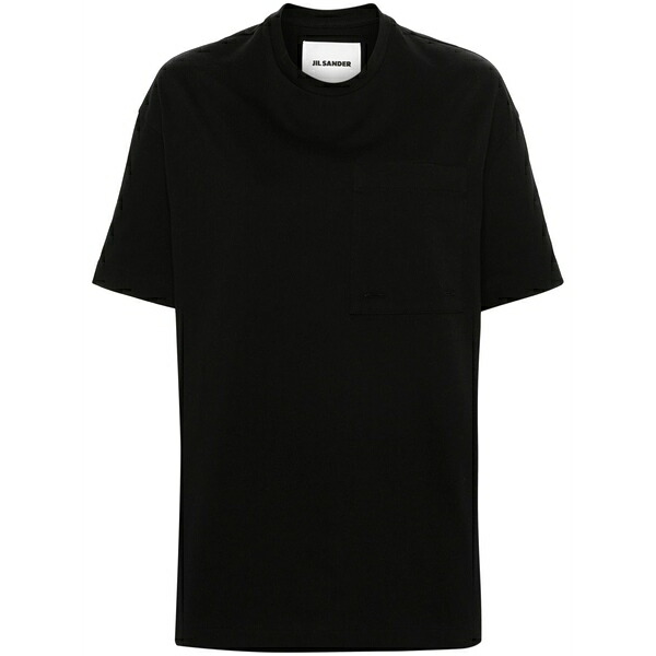 ジル・サンダー レディース プルオーバー トップス Chest-pocket cotton t-shirt Black