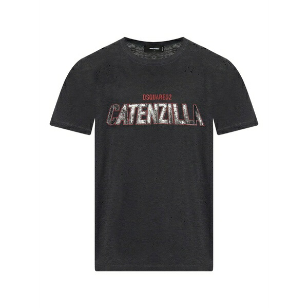 ディースクエアード メンズ プルオーバー トップス Printed t-shirt Grey