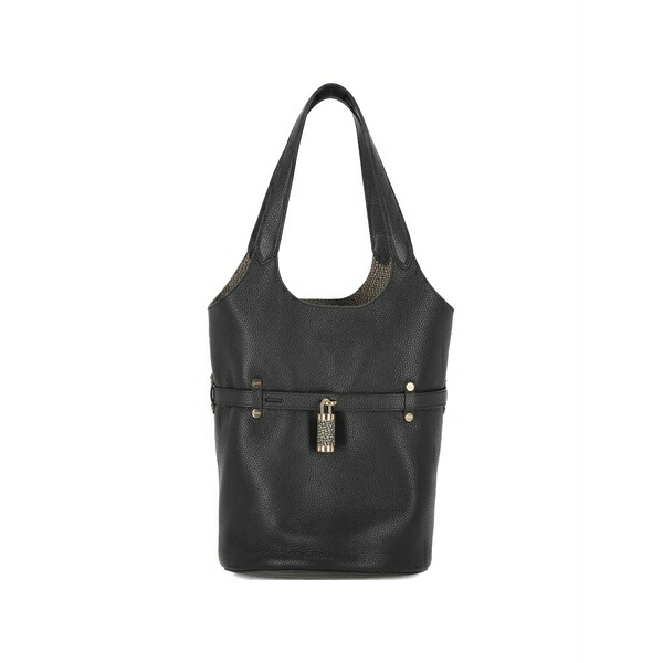 ボルボネーゼ レディース ショルダーバッグ 御徒面子 Small premiere padlock-detail pebbled-leather shoulder bag Black