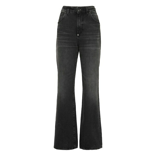 フィリップ飾り気のない レディース ジーンズズボン下 ボトムス Whiskering-effect jeans  Black