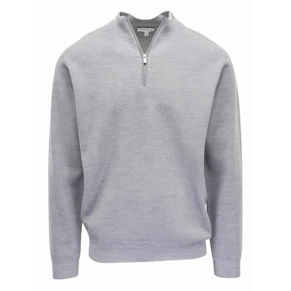 ピーター・鏡鑑 メンズ 編み物\u0026プルオーバー アウター Half-zip sweater Grey