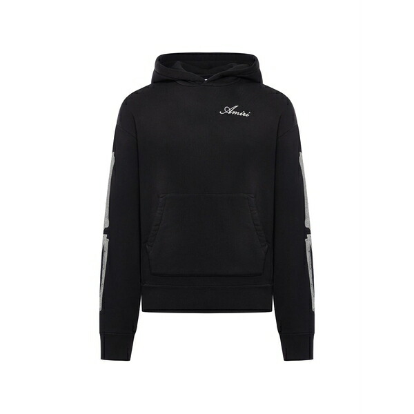 アミリ メンズ パーカー・スウェットシャツ アウター Bones oversized  long-sleeve hoodie Black