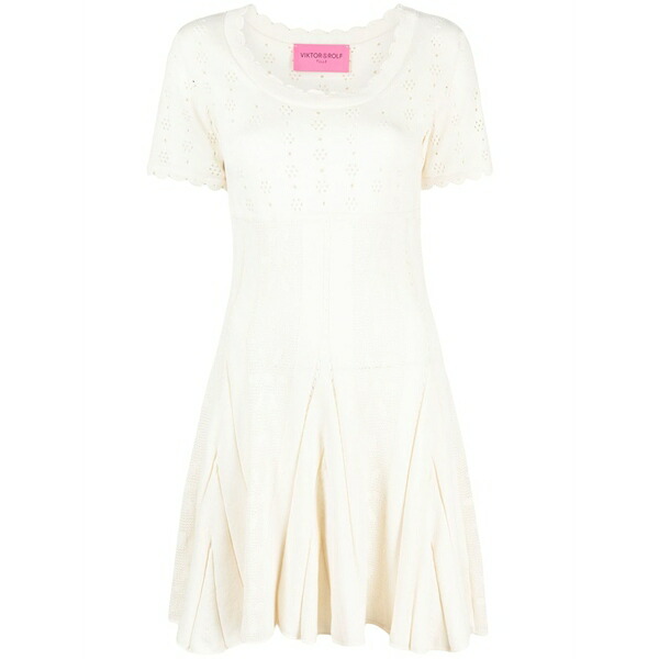 ビクターアンドロルフ レディース 編み物\u0026スウェーター アウター Spinning threads cotton-lyocell knitted minidress Neutrals
