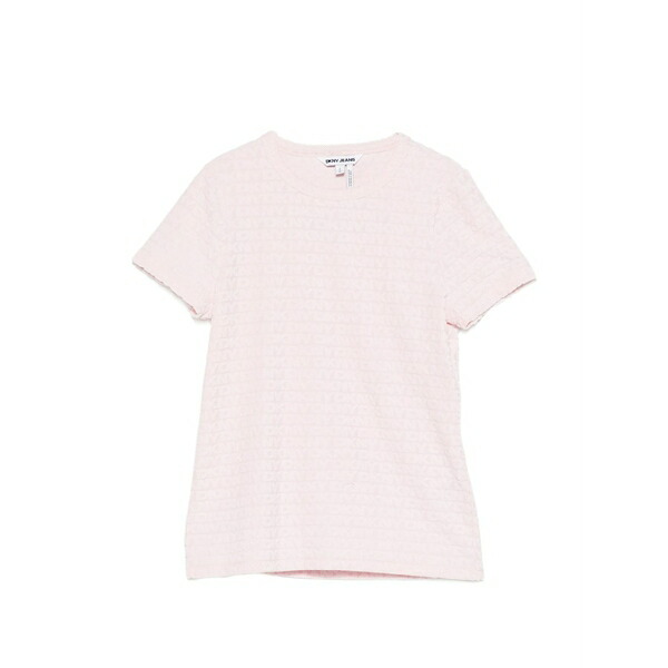 ダナ キャラン ニューヨーク州 レディース ティーシャツ トップス Logo jacquard t-shirt Pink