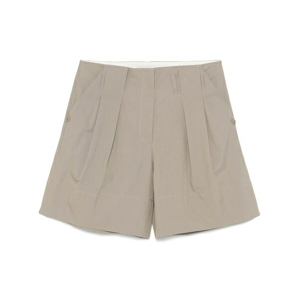 ファースト 古典派音楽 レディース 心地好いズボン下 ボトムス Pleat-detail shorts Green
