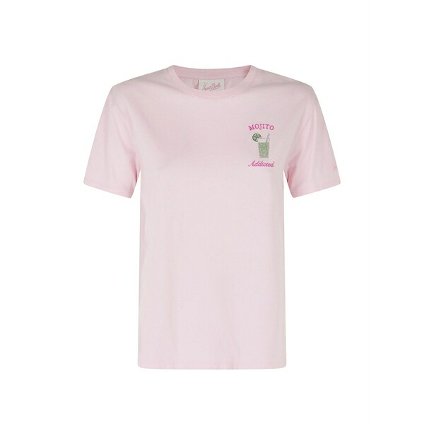エムシーツーセイントバース レディース プルオーバー トップス Emilie rhinestone-embellished t-shirt Pink
