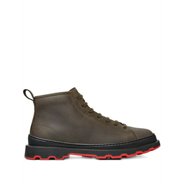 カンペール メンズ ブーツ シューズ Brutus lace-up leather biker boots Green