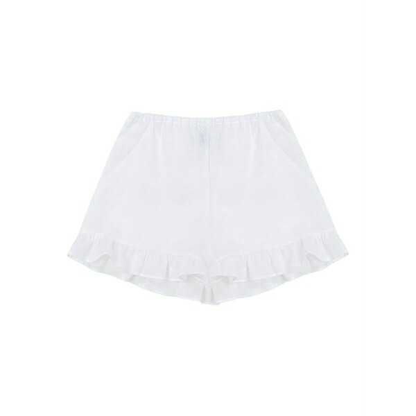 スリー基準打数 レディース 心地好いズボン下 ボトムス Cha cha ruffled hem shorts set White