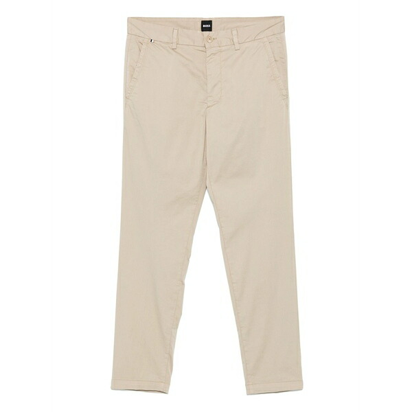 ボス メンズ カジュアルパンツ ボトムス Logo-patch trousers Neutrals｜asty