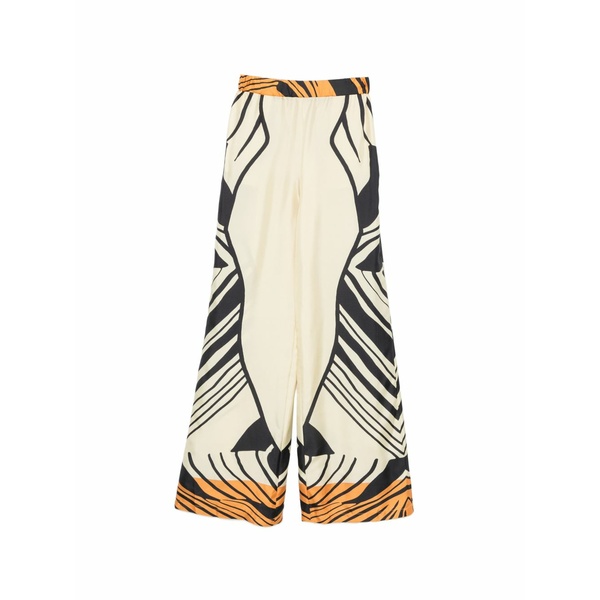 ラケル?ジニス レディース 心地好いズボン下 ボトムス Sofia graphic-print wide-leg trousers Neutrals