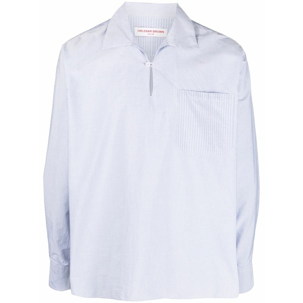 オール赤ちょうちん 赤銅色 メンズ プルオーバー トップス Thwaites striped long-sleeved shirt Blue