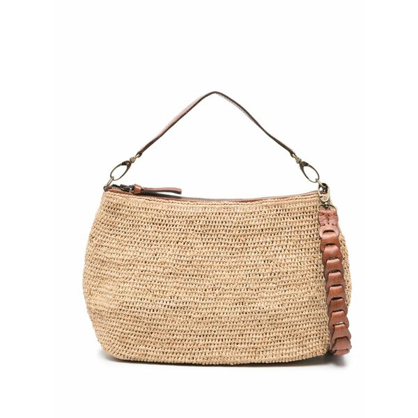 アイビリーブ レディース ショルダーバッグ 御徒面子 Mihaja raffia shoulder bag Neutrals