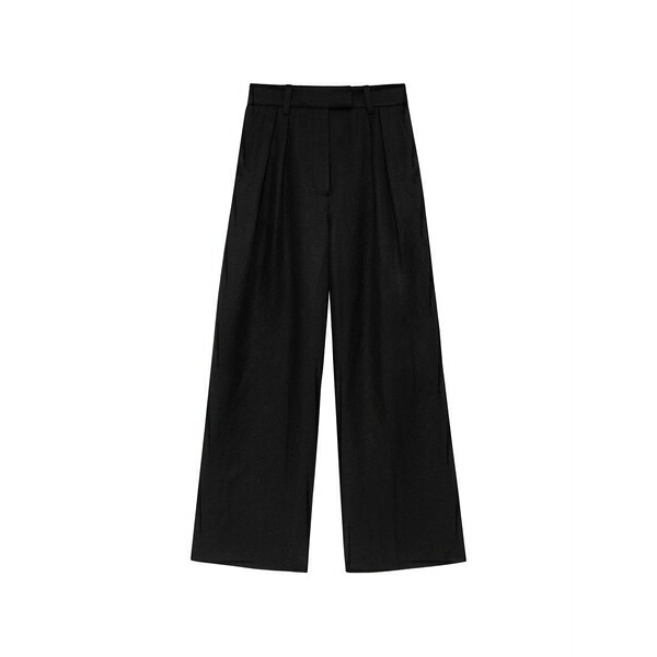アニービン レディース 心地よいズボン下 ボトムス Lou pleated palazzo pants Black