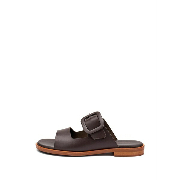亭主もち レディース サンダル シューズ Buckle-fastening leather sandals Brown