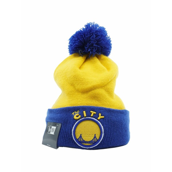 ニューエラ メンズ 帽子 アクセサリー Golden state warriors pompom beanie hat Yellow｜asty