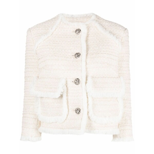 フィリップ飾り気の無い レディース 上衣＆上衣 アウター Embroidered boucl￡ cropped blazer Neutrals