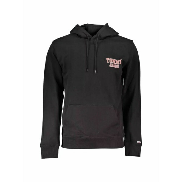 トミーヒルフィガー メンズ パーカー・スウェットシャツ アウター Logo-print cotton hoodie Black