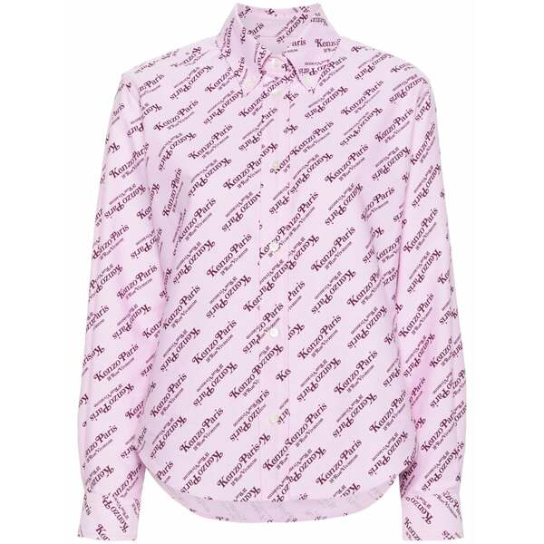 ケンゾー レディース プルオーバー トップス X verdy logo-print cotton shirt Pink