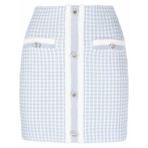 セルフ・ポートレイト レディース スコート ボトムス Checked metallic mini skirt Blue
