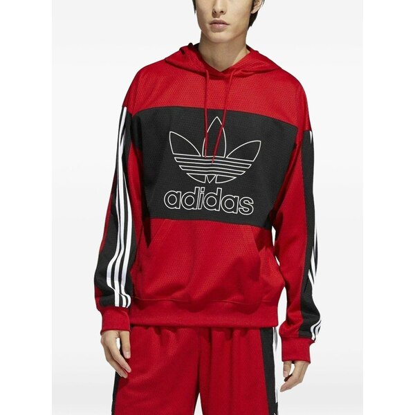 アディダス メンズ パーカー・スウェットシャツ アウター Logo hoodie Red