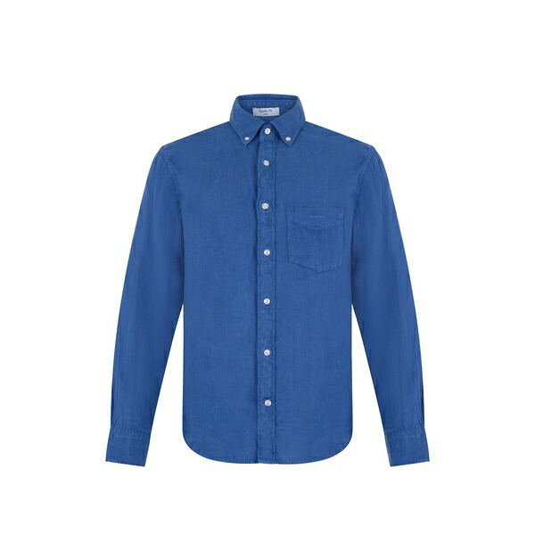 ガント メンズ ティーシャツ トップス Long-sleeve linen shirt Blue