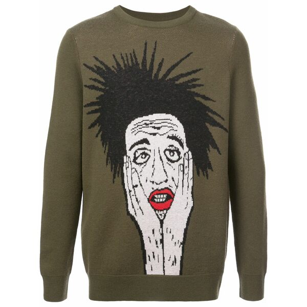 ハクーラ メンズ 編み物\u0026プルオーバー アウター Stop calling me jumper Green