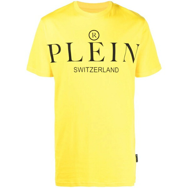 フィリップ飾り気のない メンズ ティーシャツ トップス Logo-print cotton t-shirt  Yellow