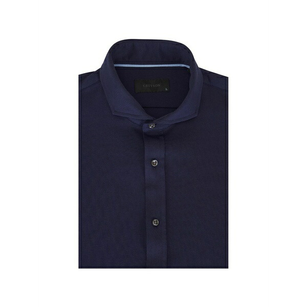 グレイソン メンズ プルオーバー トップス Pique button-fastening shirt Blue
