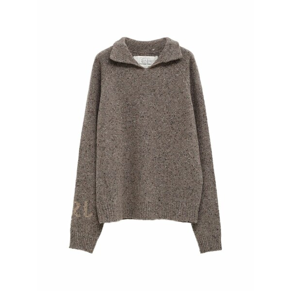 エアル メンズ 編み物\u0026スウェーター アウター Knitted polo neck sweater Brown