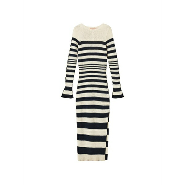 ツイン書き割り レディース 衣裳 トップス Striped knit maxi dress Blue