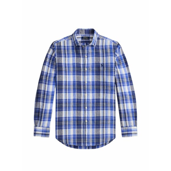ラルフローレン メンズ プルオーバー トップス Check-pattern linen shirt Blue
