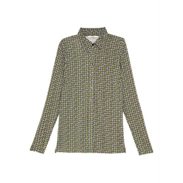 マリパルミ レディース プルオーバー トップス Geometric-print buttoned shirt Green
