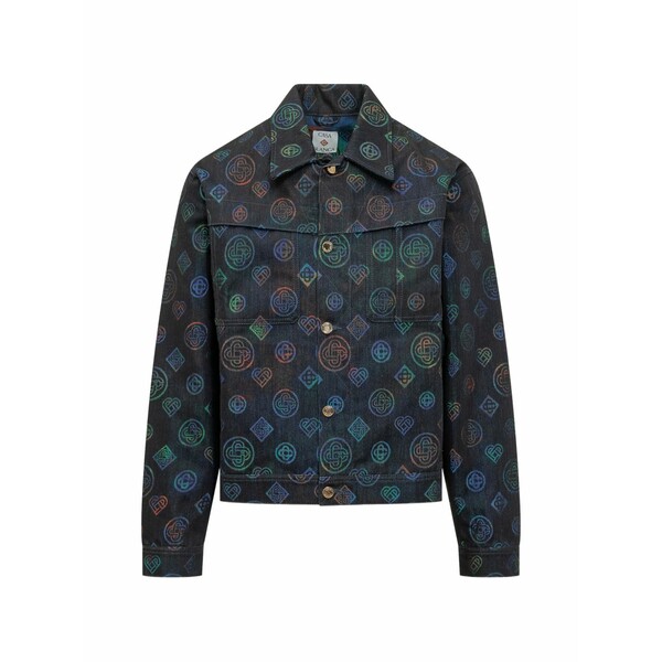 カサブランカ メンズ 上衣＆上衣 アウター Heatmap  pattern cotton jacket Blue