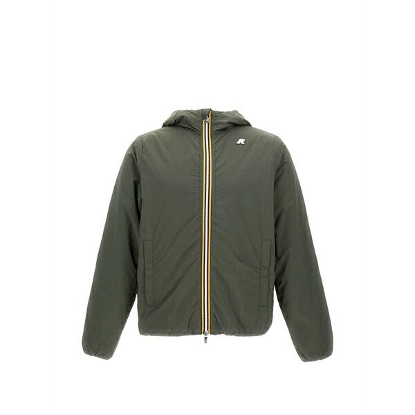 ケイ通い路 メンズ 上衣＆上衣 アウター Logo-patch hooded jacket Green