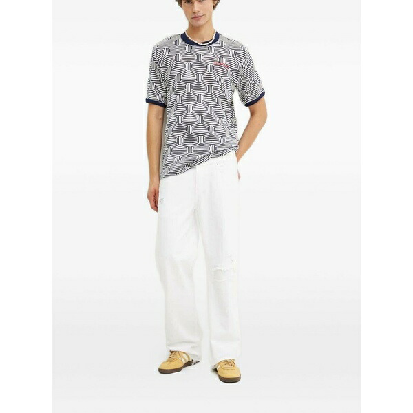 デジグアル メンズ ジーンズズボン下 ボトムス Distressed logo jeans White