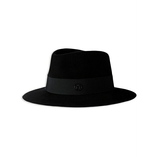 メゾンミッシェル  レディース かぶり笠 添え物 Andr￡ felt fedora hat Black