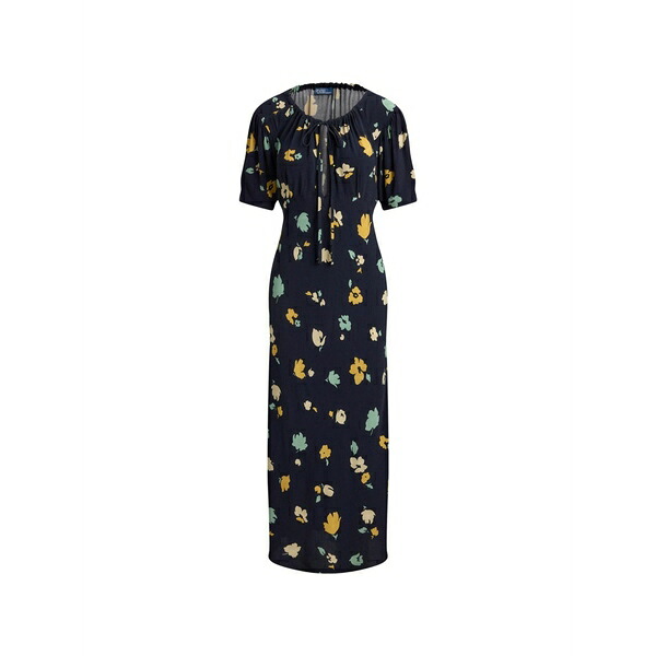 ラルフローレン レディース 衣裳 トップス Floral keyhole MIDI dress Blue