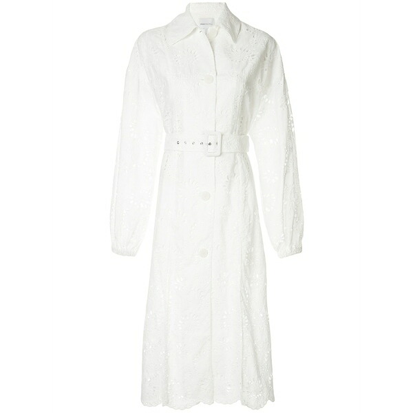 アリスマッコール レディース 厚地の外套 アウター Cloud obscurity embroidered trench coat White